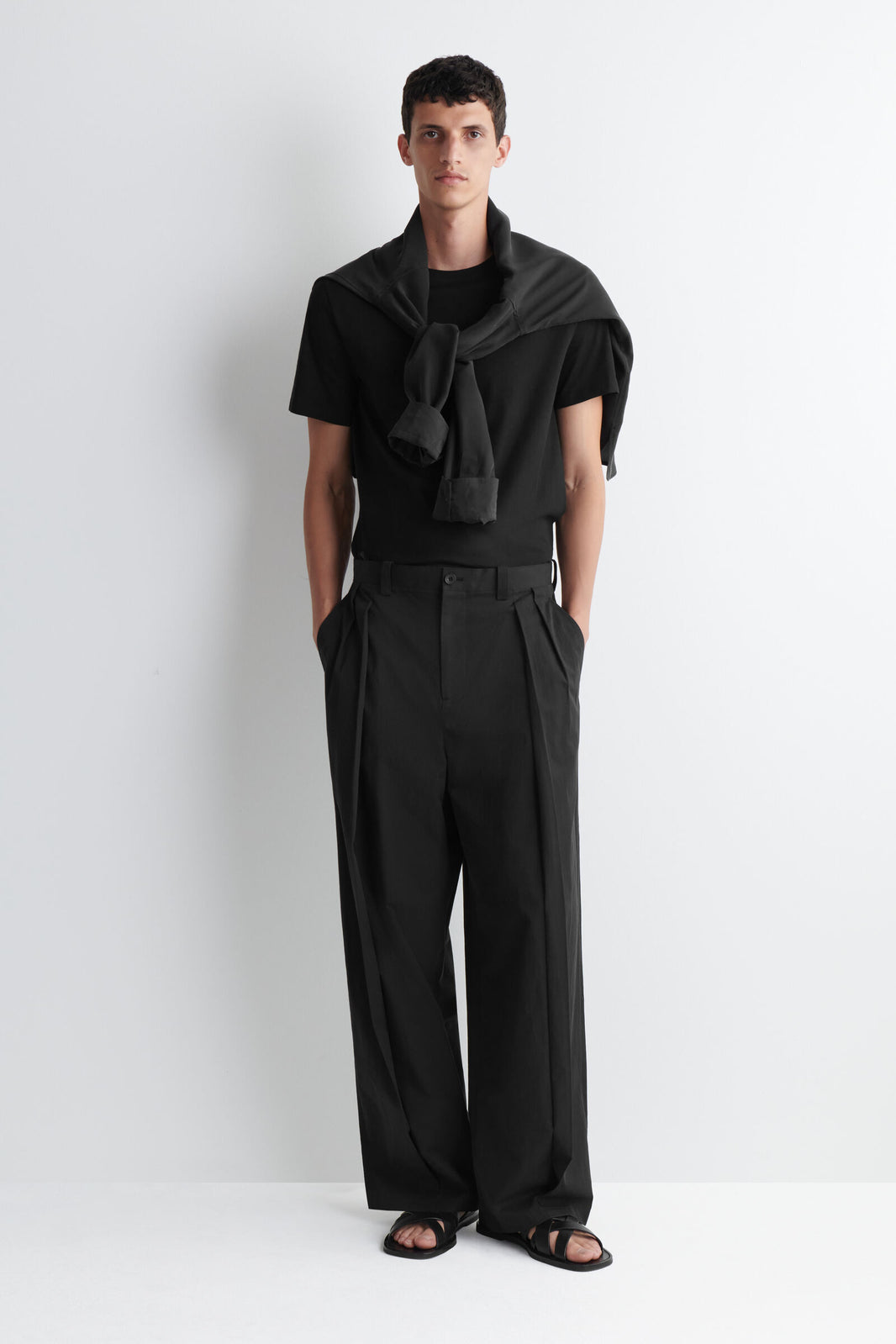 3-PACK DE CAMISETAS DE ALGODÓN CON CUELLO REDONDO - NEGRO