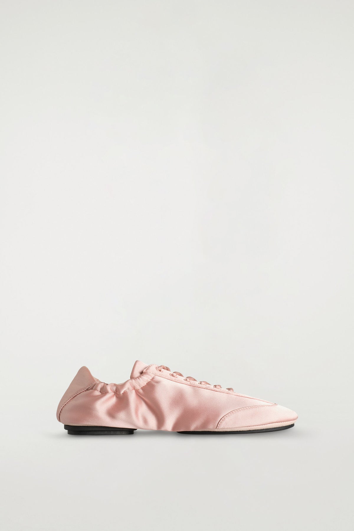 TENIS DE BALLET DE SATÍN Y GAMUZA - ROSADO POLVO | 