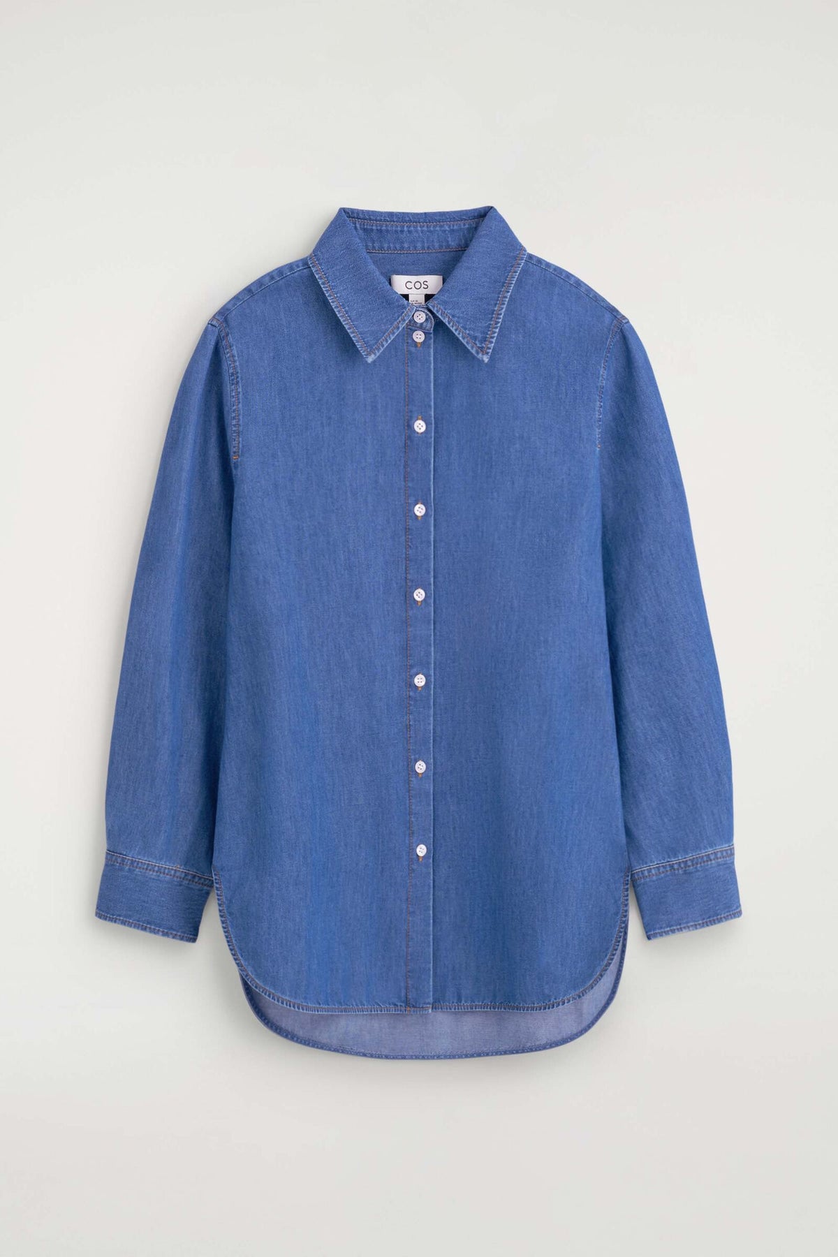 CAMISA DE MEZCLILLA LARGA - AZUL | DescriptiveStillLife