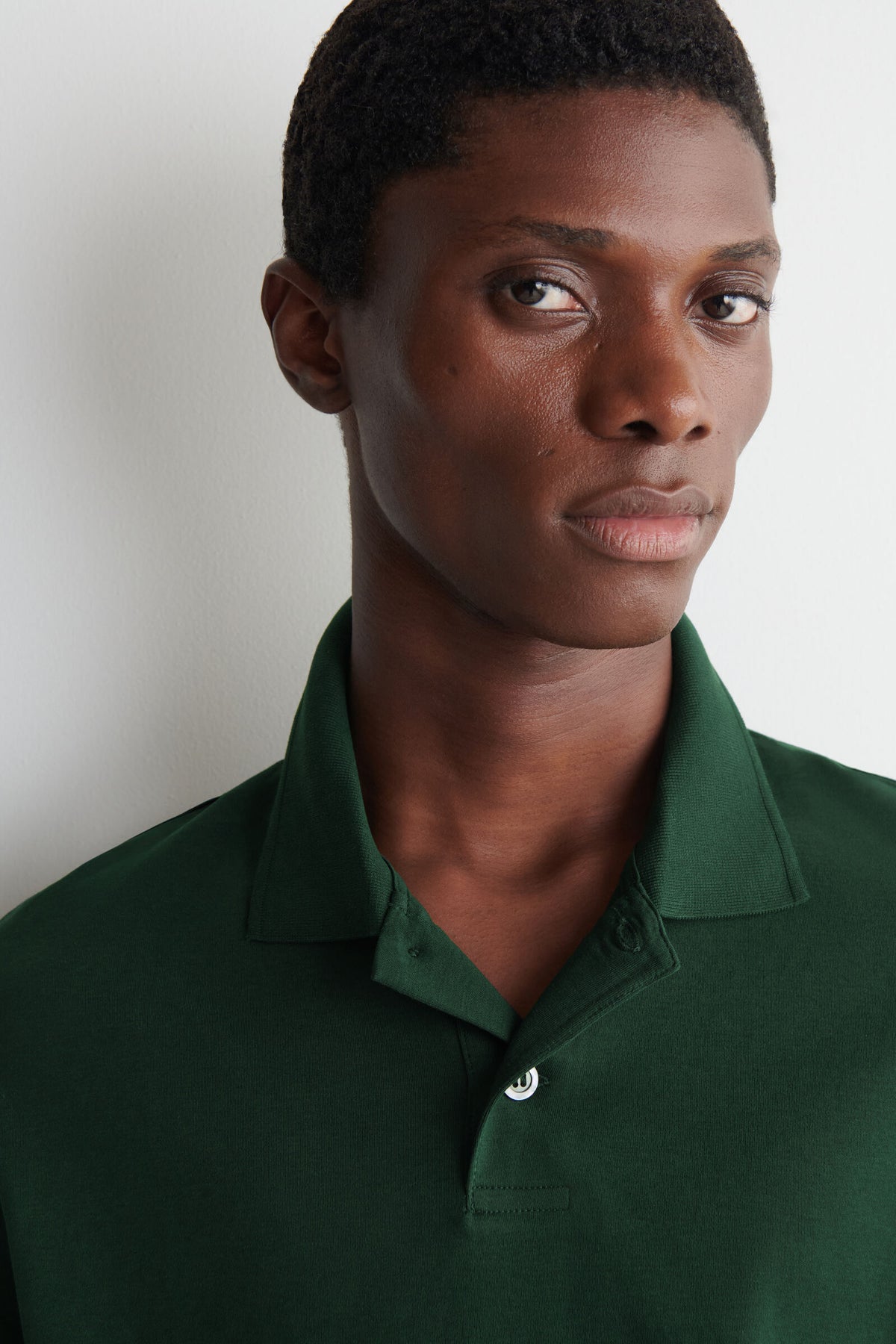 POLO DE ALGODÓN ENTRELAZADO - VERDE OSCURO