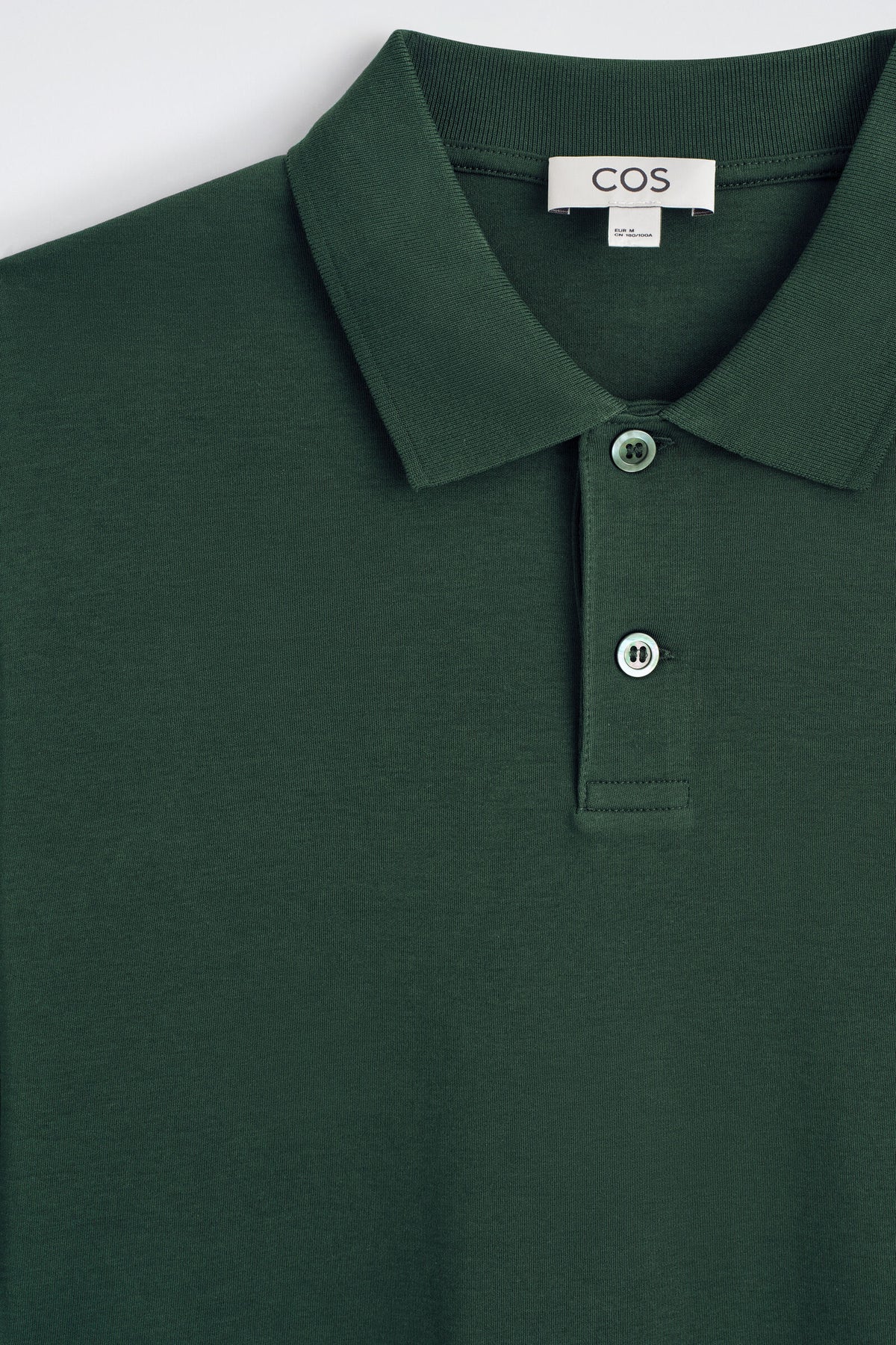 POLO DE ALGODÓN ENTRELAZADO - VERDE OSCURO | DescriptiveDetail