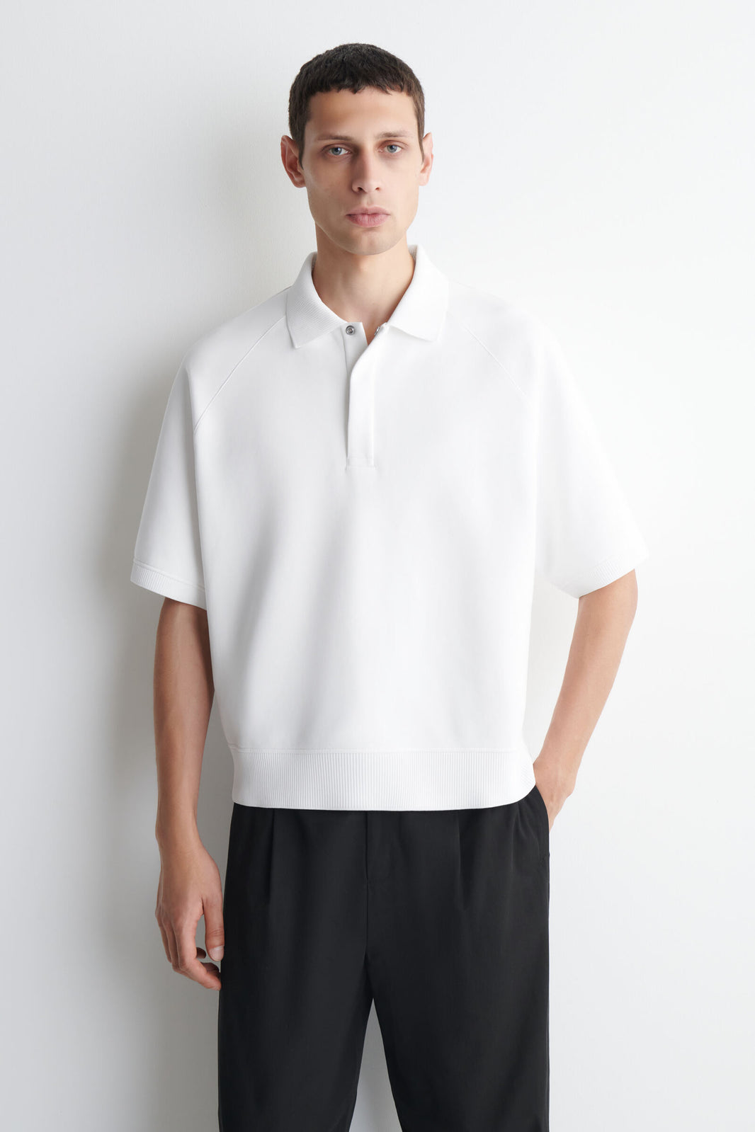 POLO DE SCUBA-JERSEY - BLANCO