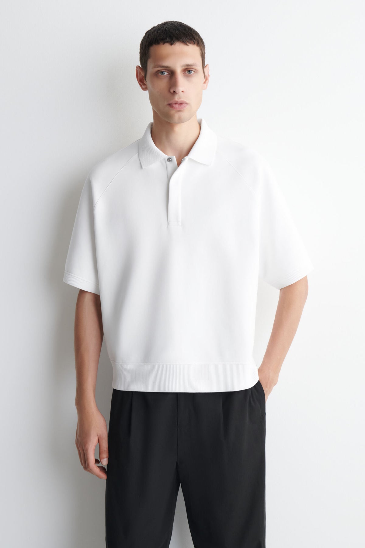 POLO DE SCUBA-JERSEY - BLANCO