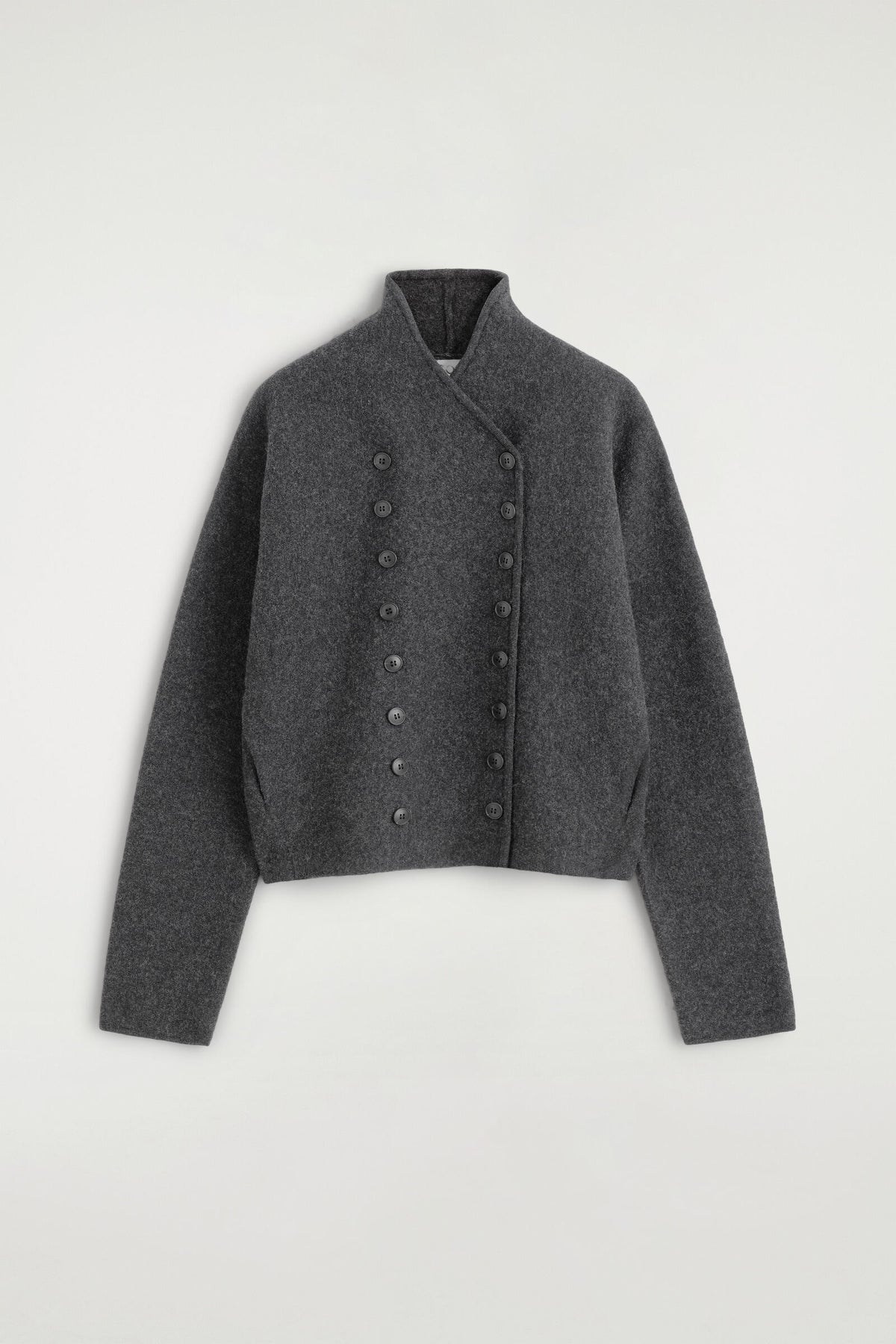 SACO DE UNIFORME DE LANA FIELTRADA - CARBÓN | DescriptiveStillLife