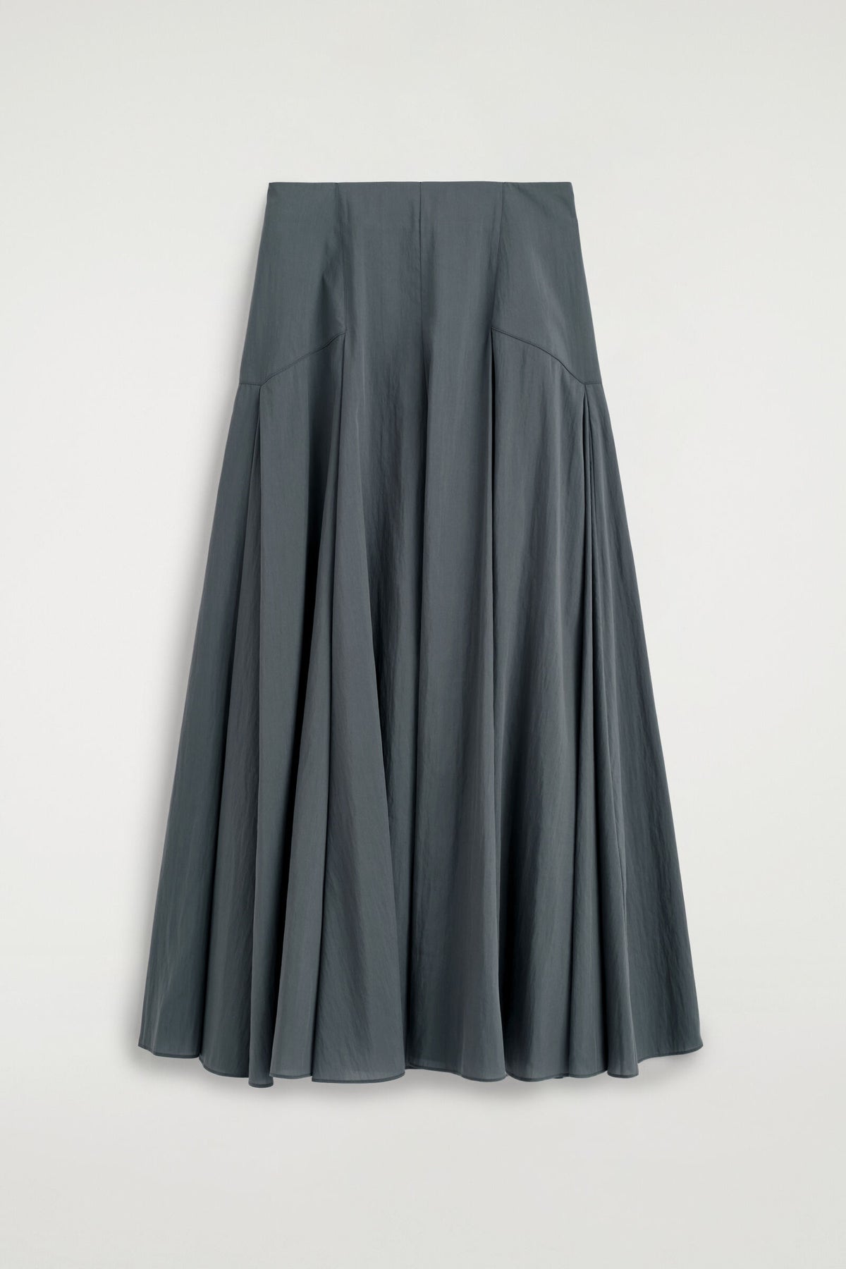 FALDA MAXI A-LINE CON PANELES - AZUL ACERO | DescriptiveStillLife
