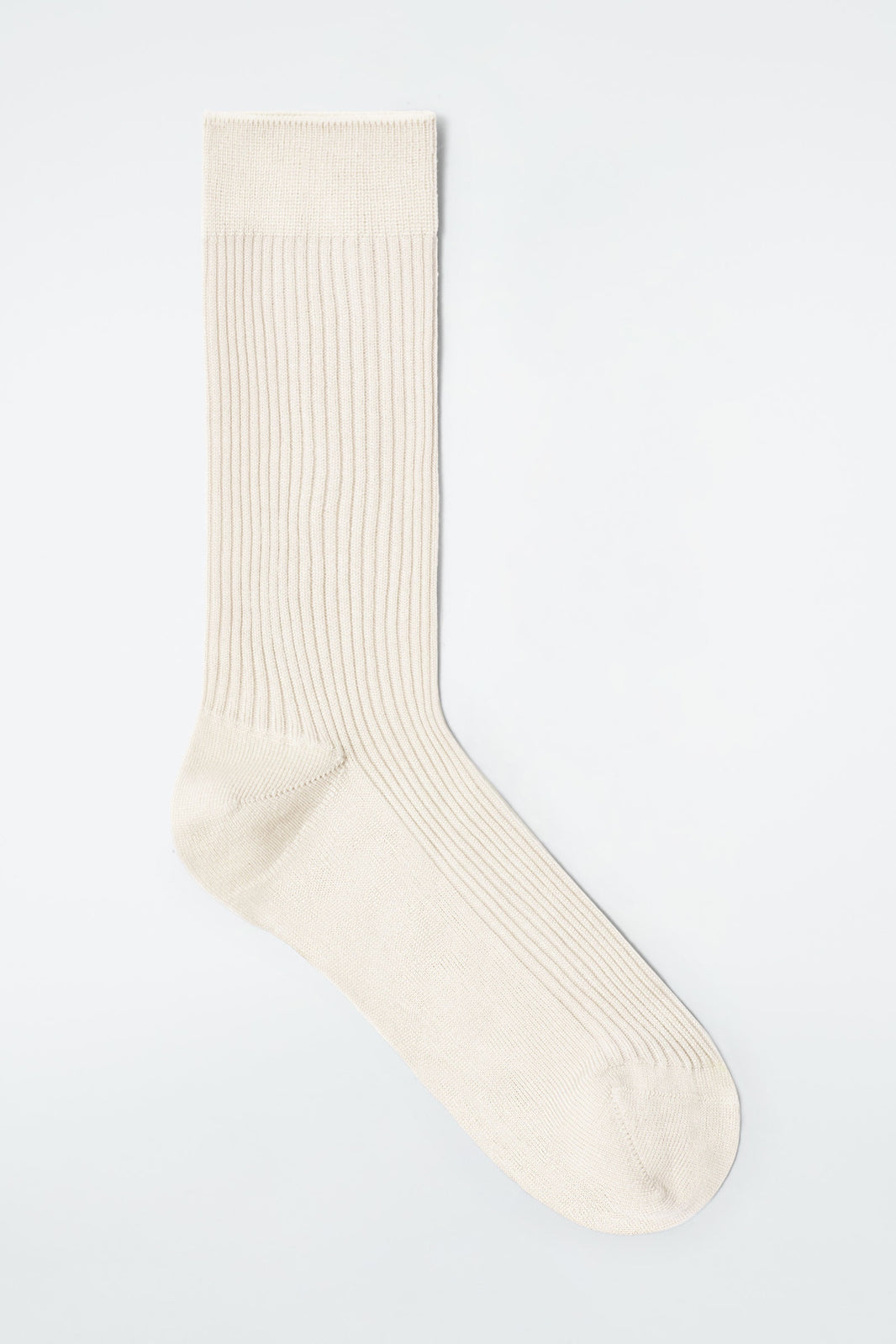 CALCETINES DE SEDA ACANALADA - BLANCO | 
