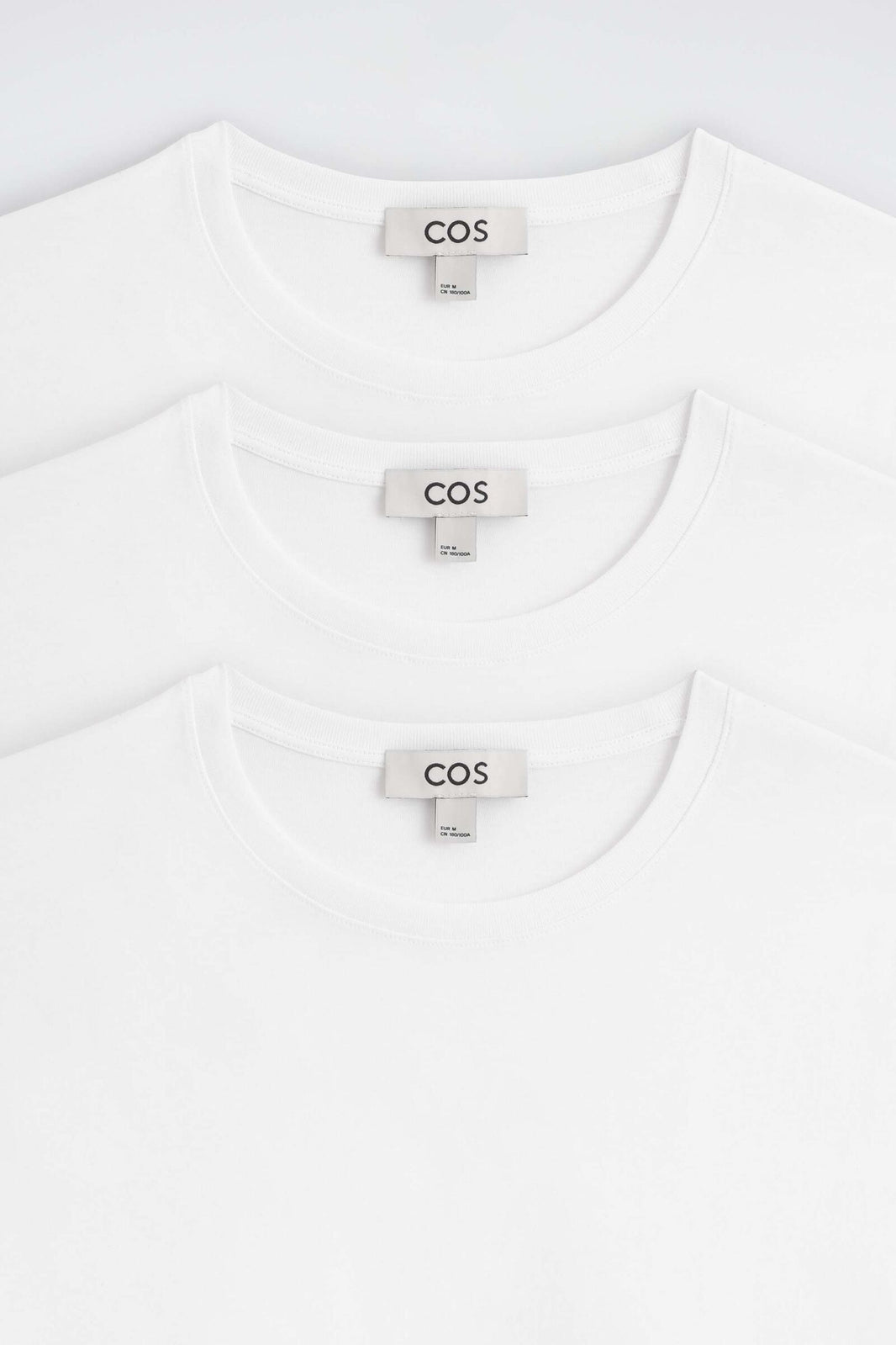 3-PACK DE CAMISETAS DE ALGODÓN CON CUELLO REDONDO - BLANCO | DescriptiveDetail