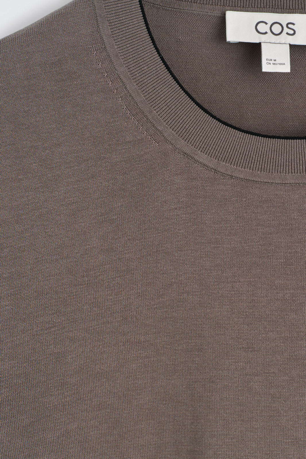 CAMISETA DE ALGODÓN Y SEDA CON PUNTERA EN CONTRASTE - BEIGE | DescriptiveDetail