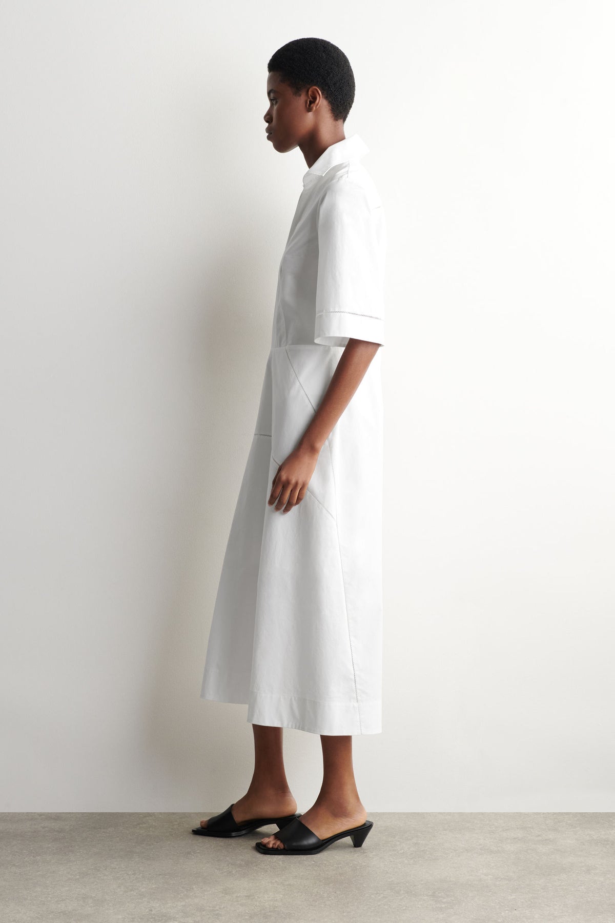 VESTIDO MIDI DE PIMA COTTON BORDADO - BLANCO - StillMedia/Lookbook