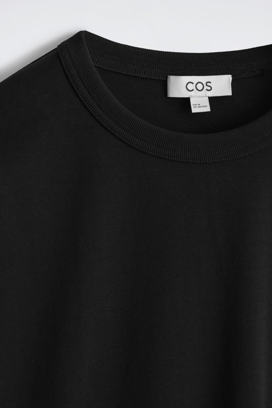 CAMISETA DE JERSEY INTERLOCK RELAJADA DE MANGA LARGA - NEGRO