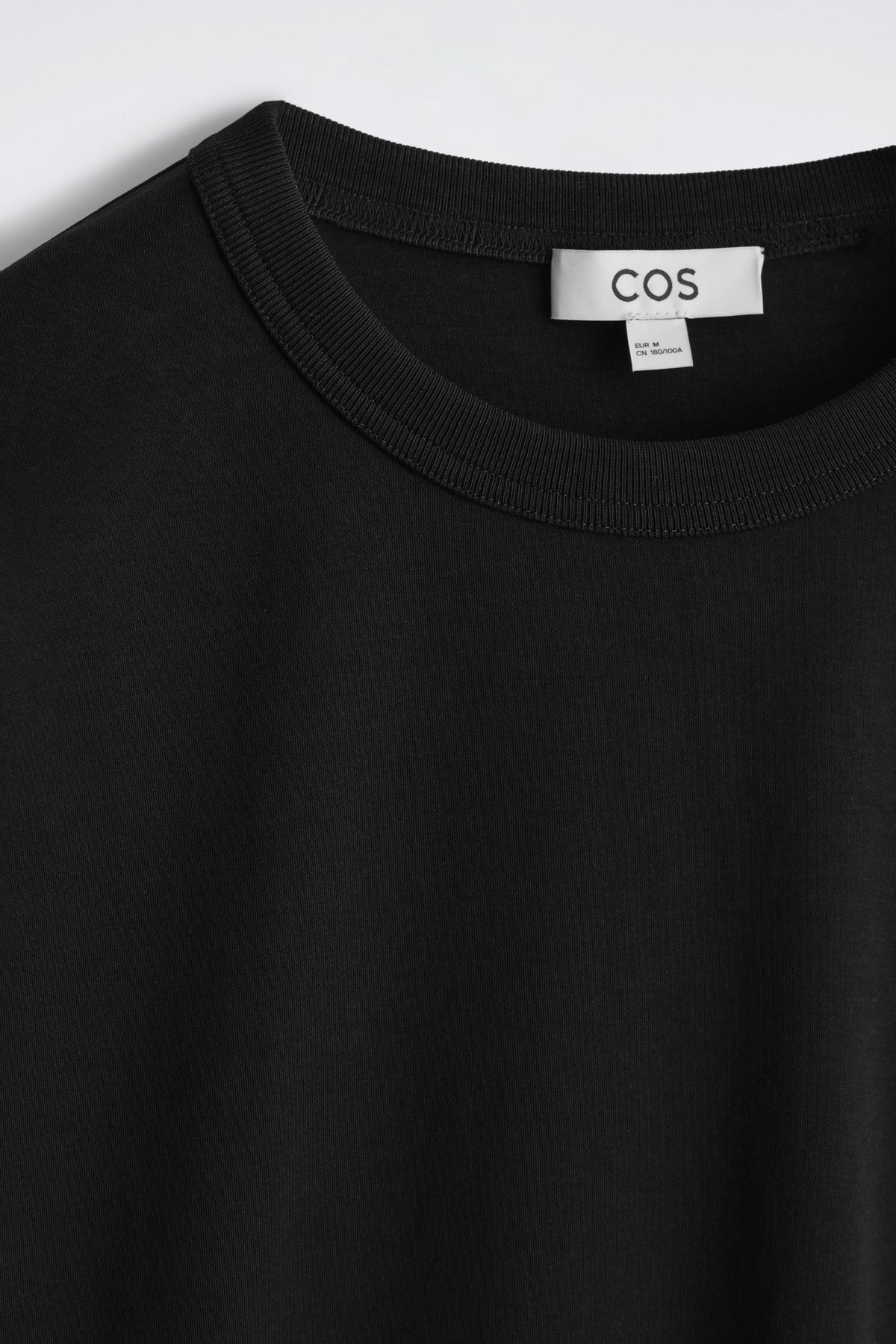 CAMISETA DE JERSEY INTERLOCK RELAJADA DE MANGA LARGA - NEGRO