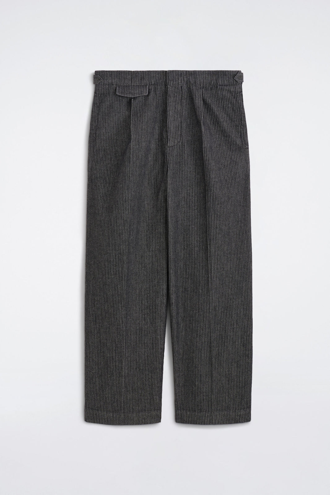 PANTALONES DE MEZCLILLA DE RAYAS, RELAJADOS, DE PIERNA ANCHA - NEGRO / A RAYAS | DescriptiveStillLife