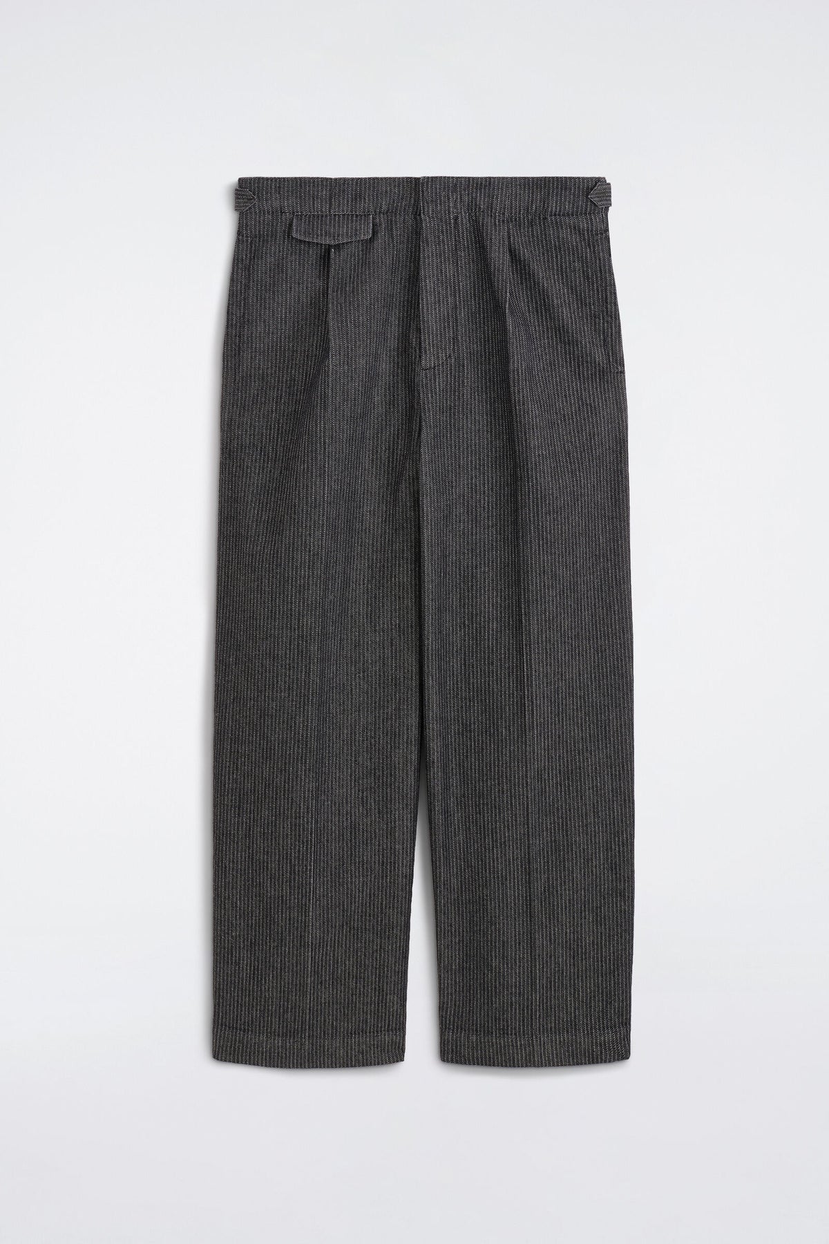 PANTALONES DE MEZCLILLA DE RAYAS, RELAJADOS, DE PIERNA ANCHA - NEGRO / A RAYAS | DescriptiveStillLife