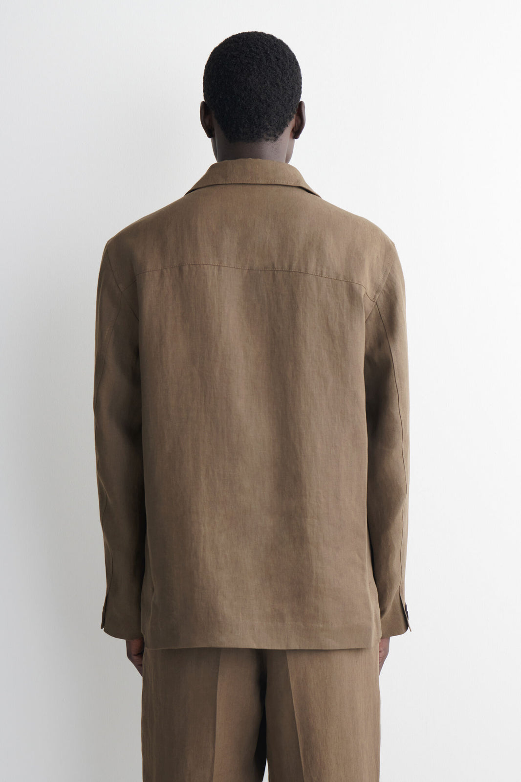 BLAZER DE LINO SIN ESTRUCTURA - BEIGE