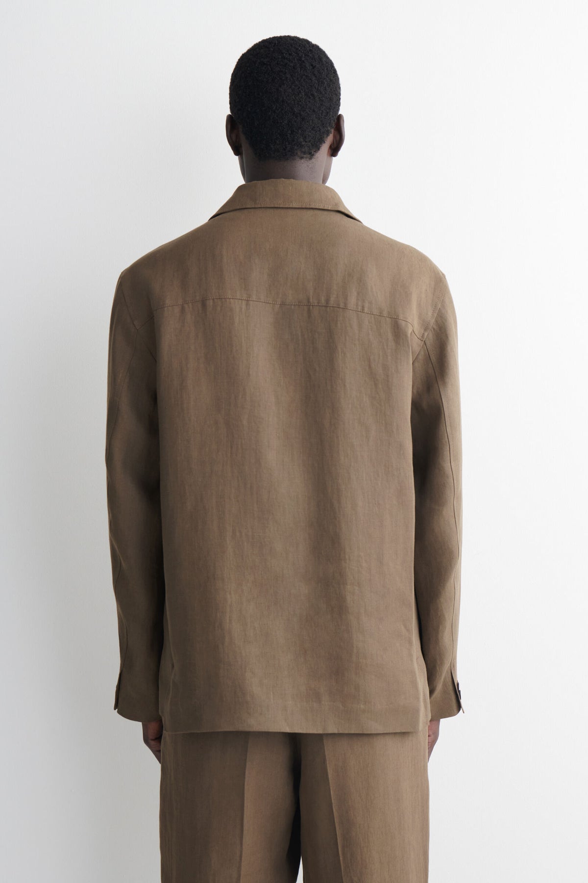 BLAZER DE LINO SIN ESTRUCTURA - BEIGE