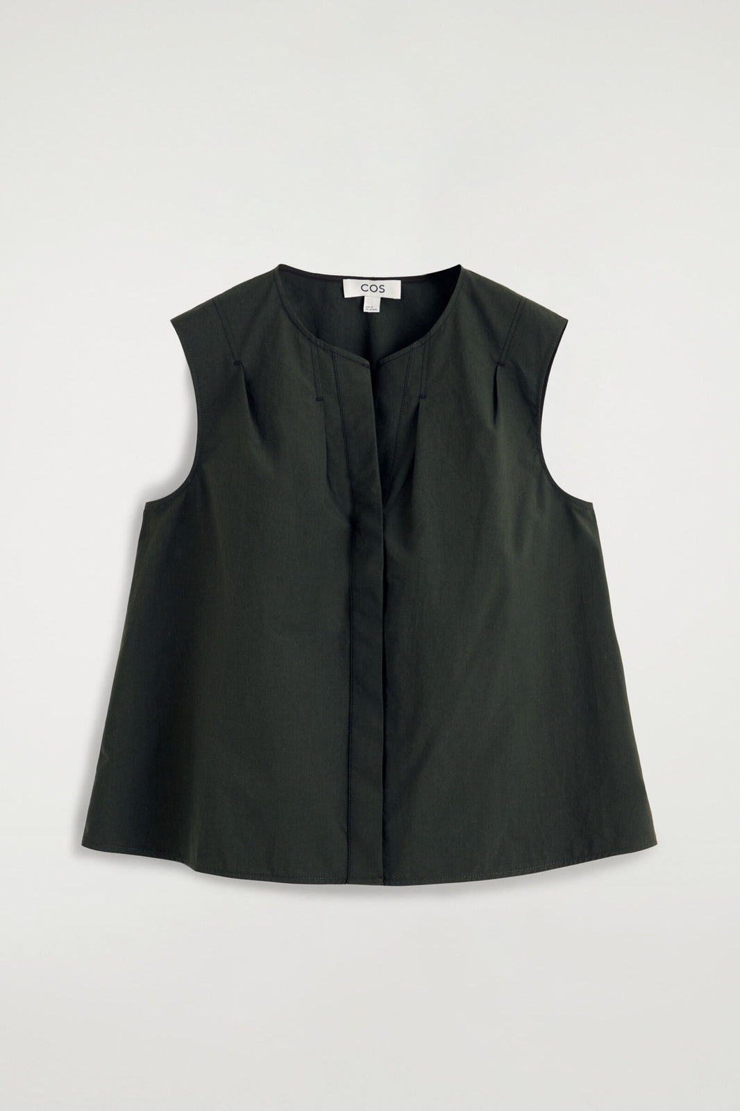 BLUSA SIN MANGAS CON PLIEGUES - VERDE OSCURO | DescriptiveStillLife