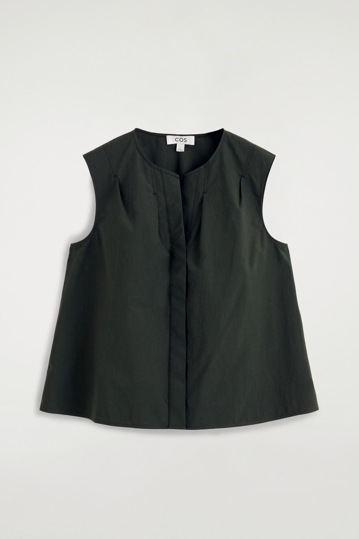 BLUSA SIN MANGAS CON PLIEGUES - VERDE OSCURO | DescriptiveStillLife