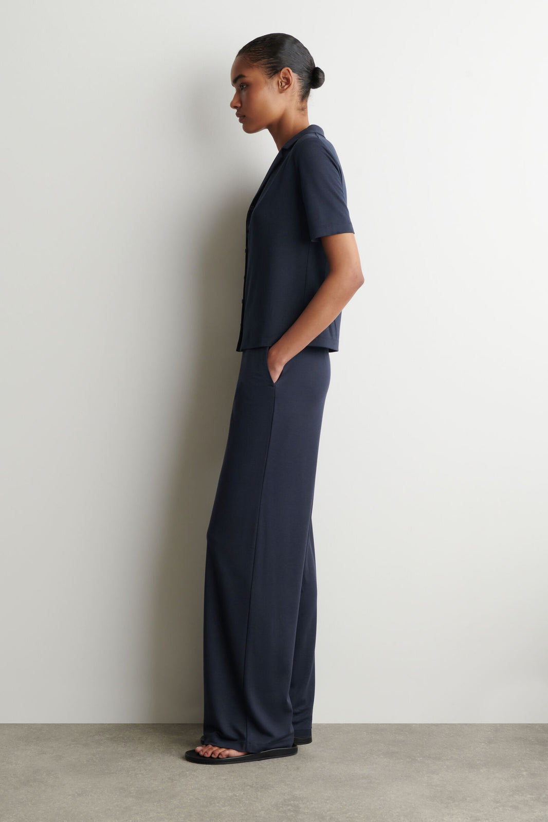 PANTALONES DE JERSEY DE MODAL - MARINO
