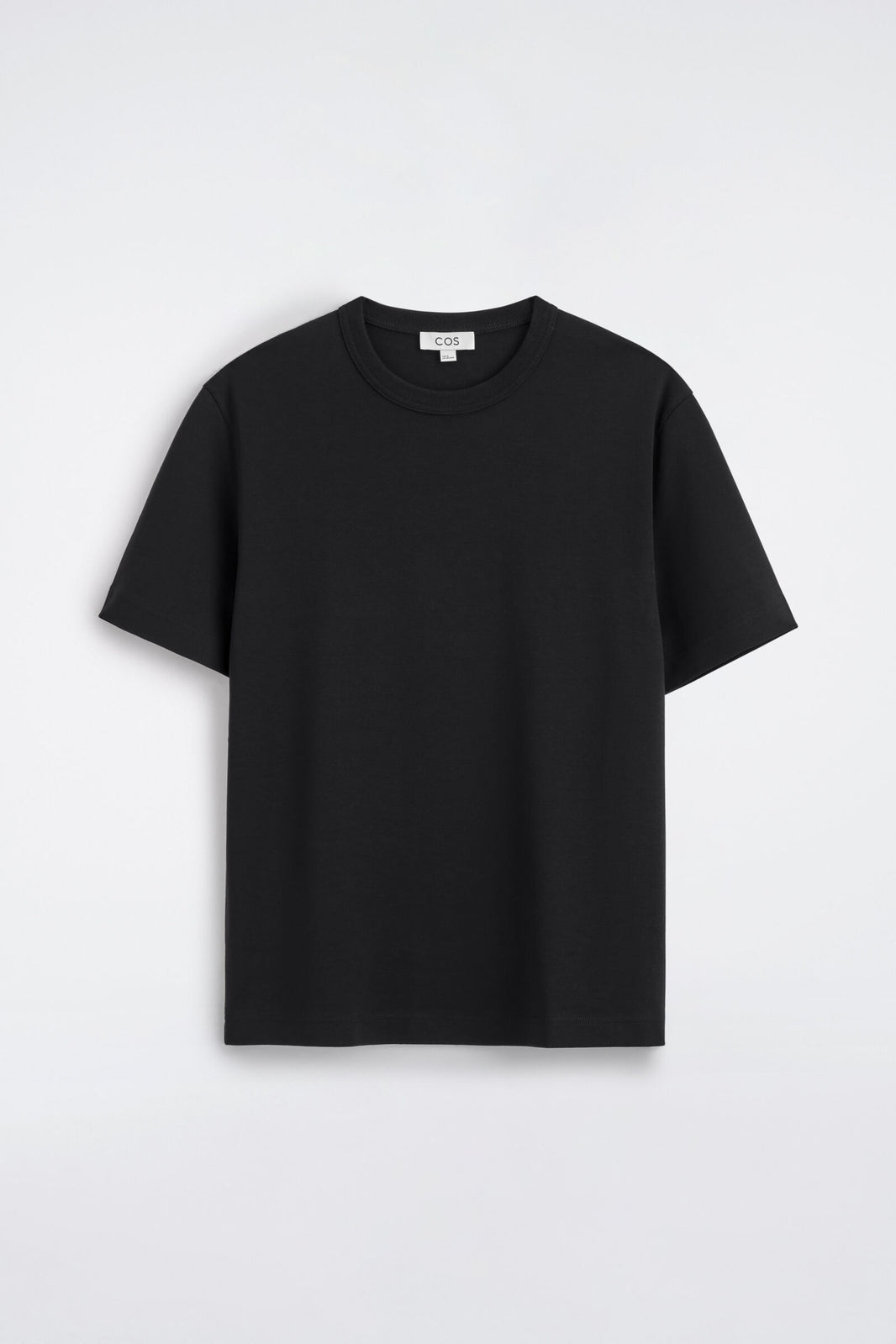 CAMISETA DE ALGODÓN ENTRELAZADO CON CUELLO REDONDO - NEGRO | DescriptiveStillLife