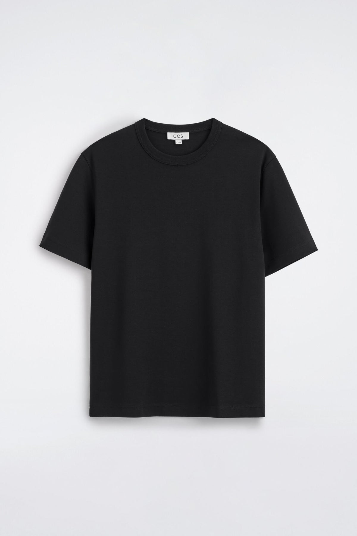 CAMISETA DE ALGODÓN ENTRELAZADO CON CUELLO REDONDO - NEGRO | DescriptiveStillLife