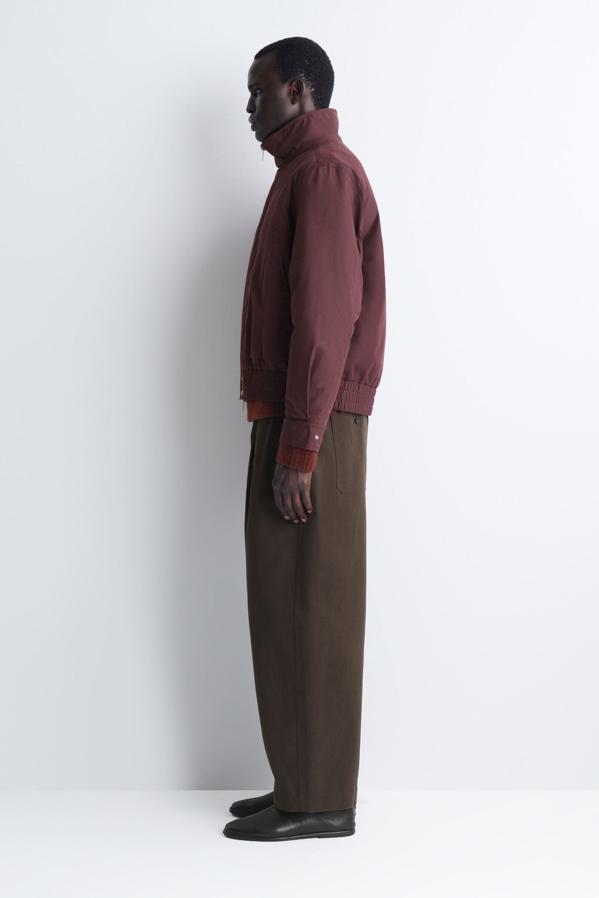 CHAQUETA BOMBER ACOLCHADA DE CUELLO ALTO - BURDEOS