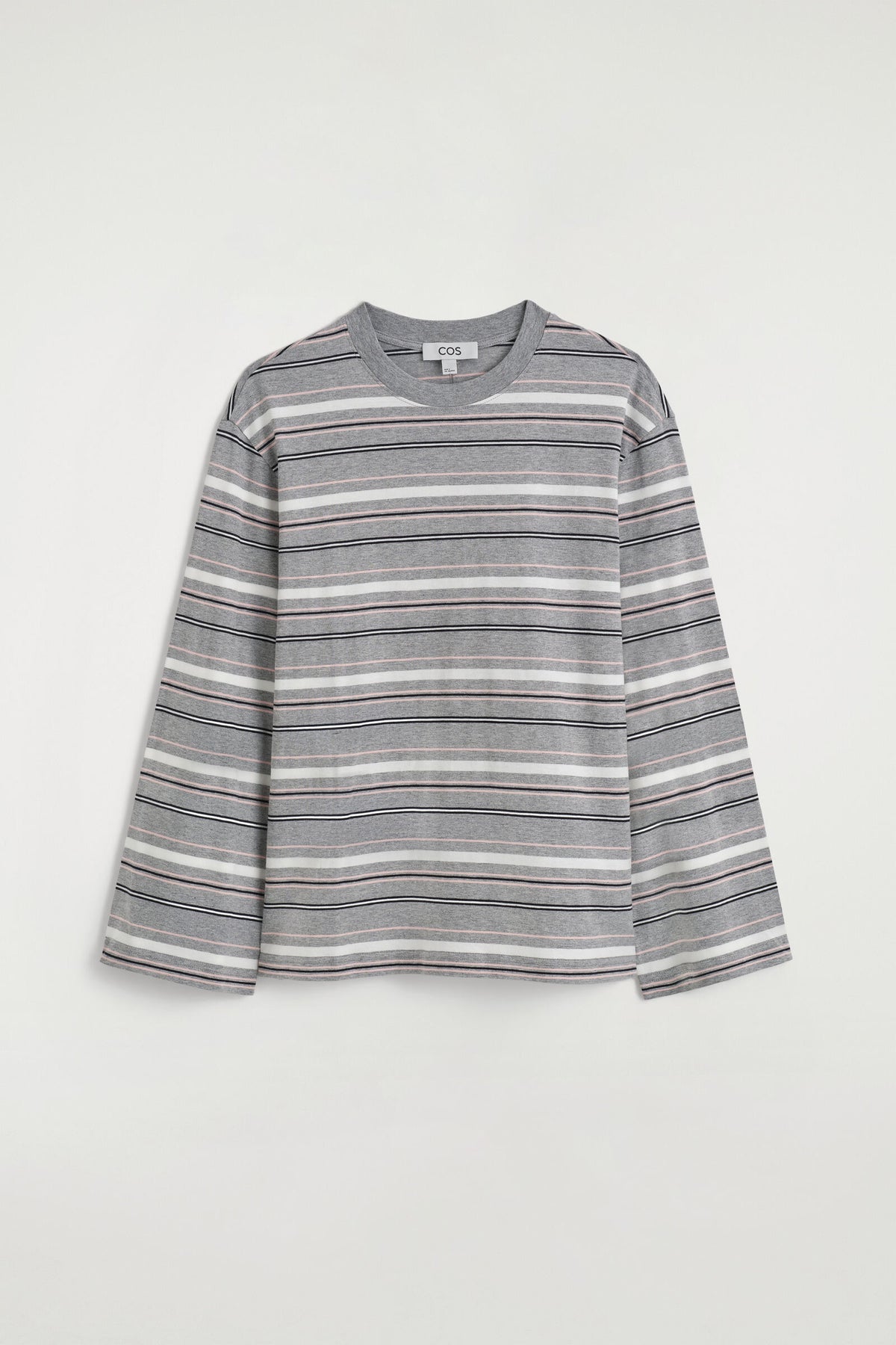 CAMISETA DE ALGODÓN PEINADO DE MANGA LARGA - GRIS / RAYADO | DescriptiveStillLife