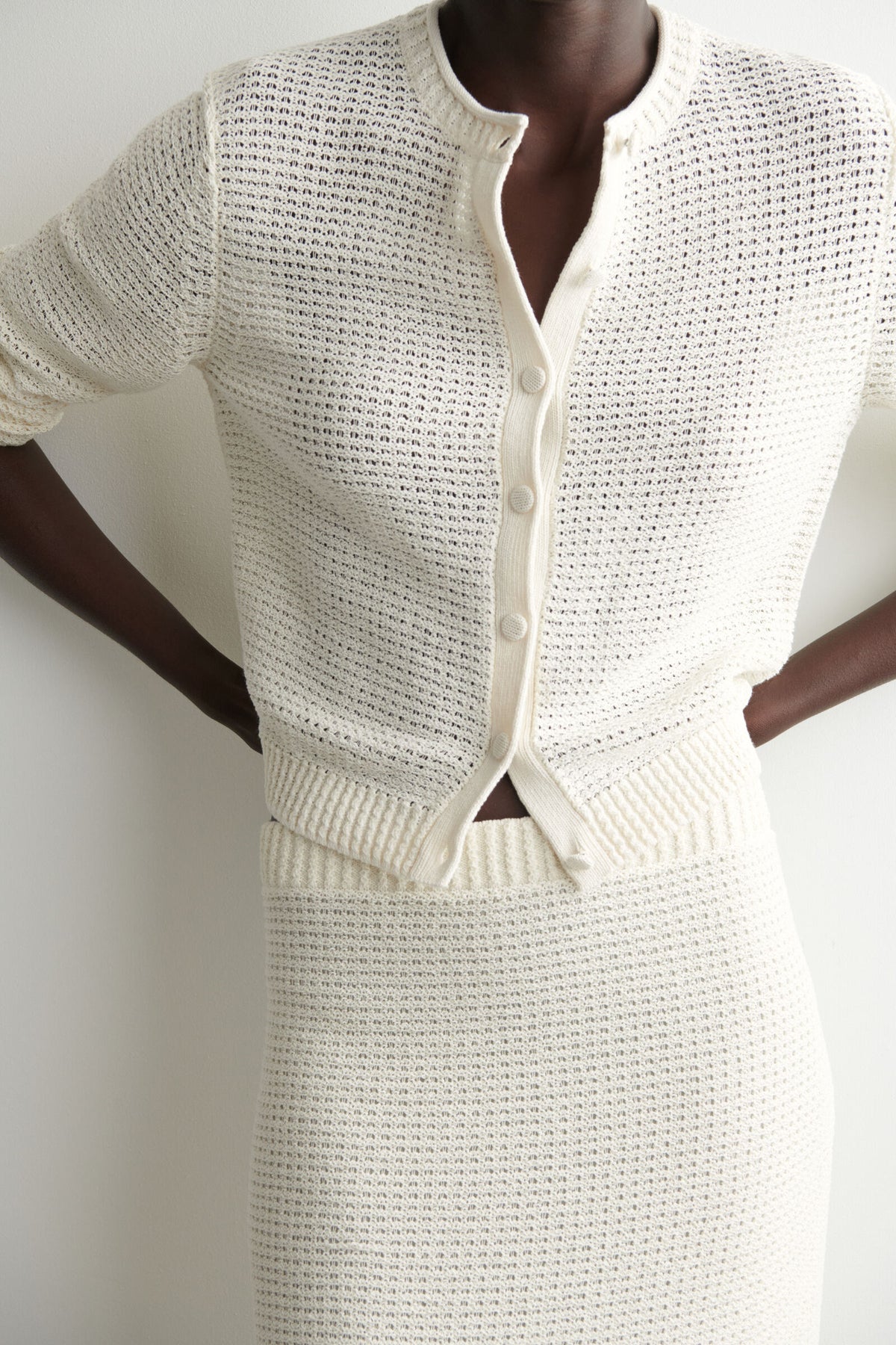 MINIFALDA DE ALGODÓN TEJIDO CON TEXTURA - BLANCO - StillMedia/Lookbook
