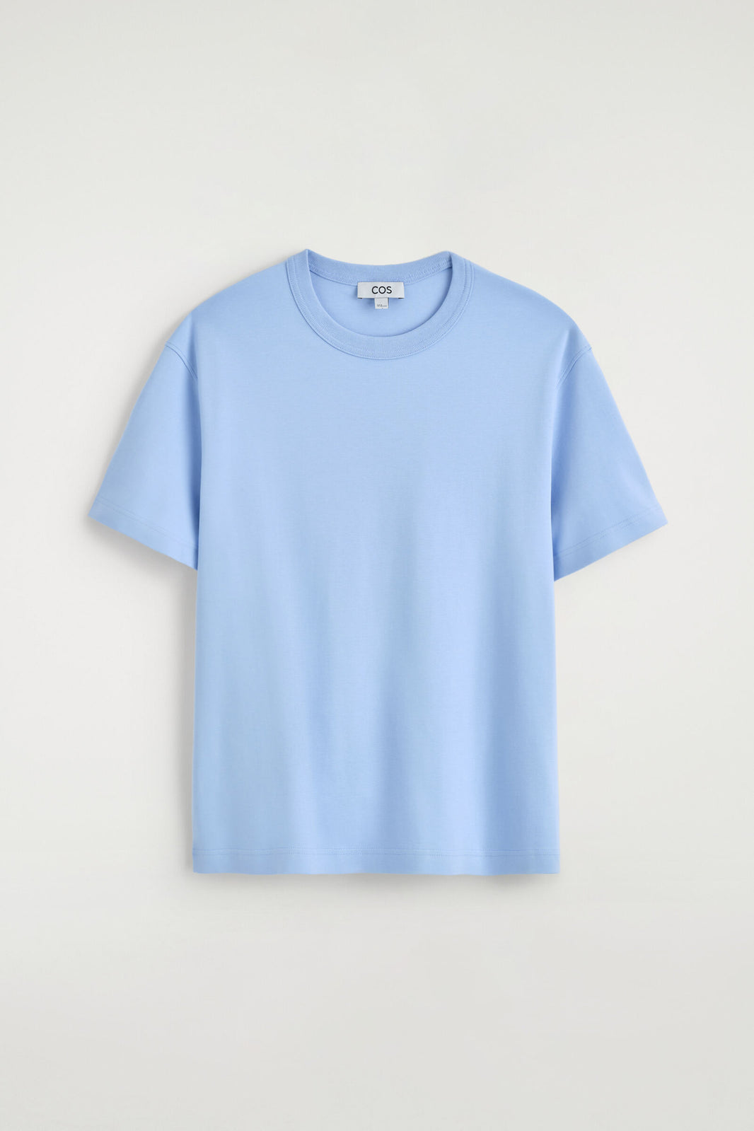CAMISETA DE ALGODÓN ENTRELAZADO CON CUELLO REDONDO - AZUL CLARO | DescriptiveStillLife