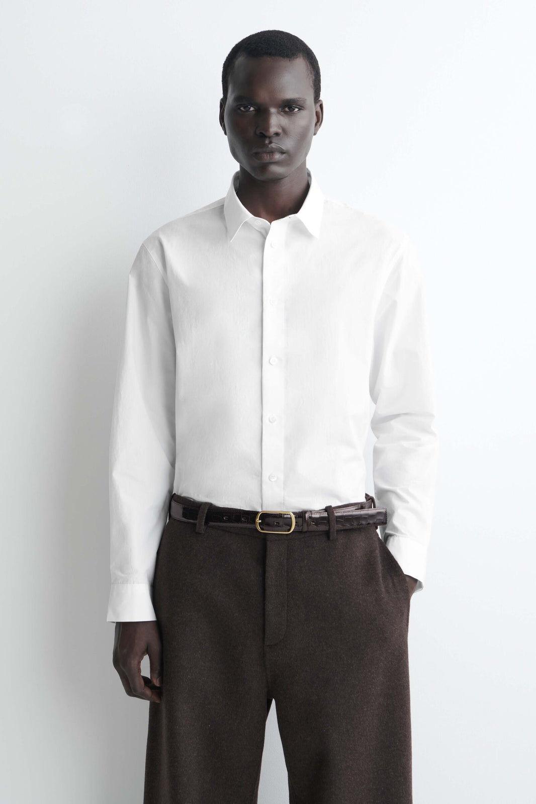 CAMISA DE PIMA COTTON-POPLIN RELAJADO - BLANCO - StillMedia/Lookbook